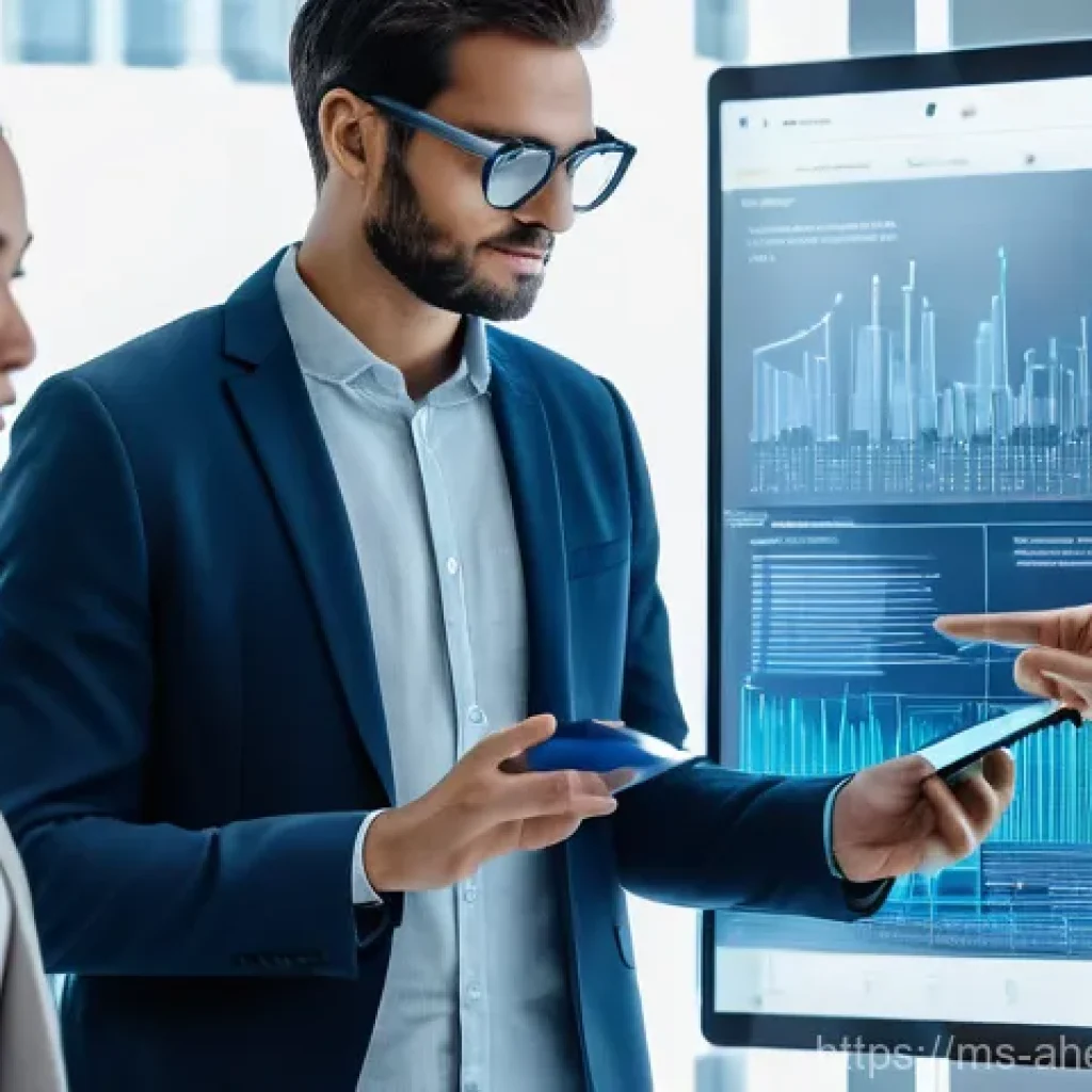미래 직업을 위한 글로벌 기술 동향 - **Prompt for AI, Data Analytics, and Innovation:**
"A diverse group of five professionals, dress...